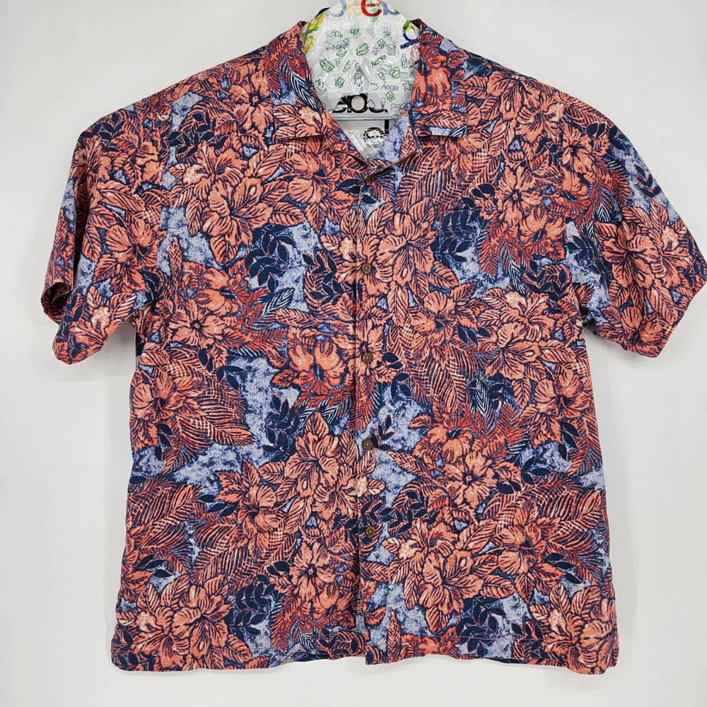 Tommy Bahama Shirt Mens XL Island Zone Hawaiian‎ Short Sleeve Floral Silk Blend